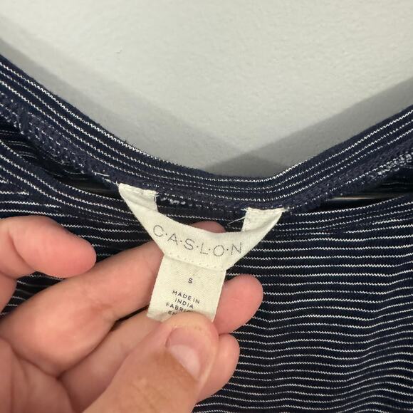 CASLON Blue Striped Tee Shirt Size Small Short Sleeves - Picture 4 of 6